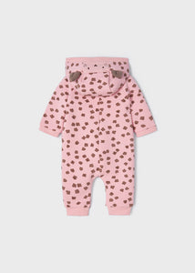 baby floral dots fleece jumpsuit