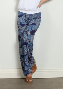 wide leg jersey paisley pant