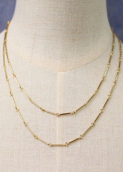 layered bar chain necklace