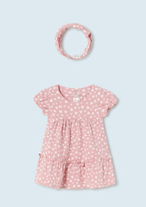 baby girl hearts jersey dress + headband