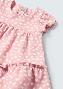 baby girl hearts jersey dress + headband