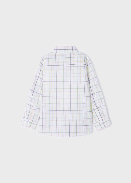 boys linen check shirt