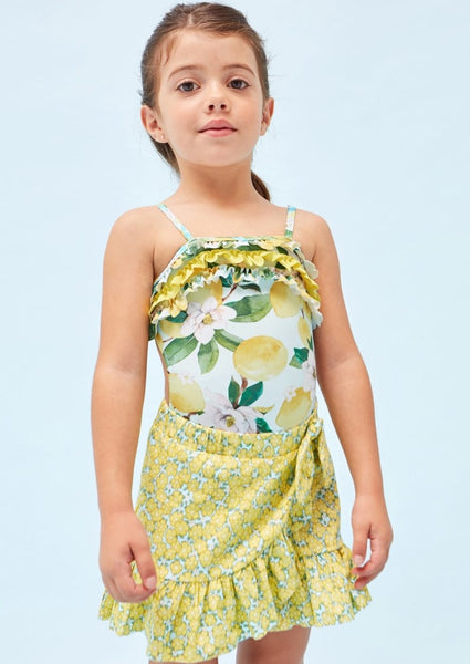 girls jersey floral wrap skirt
