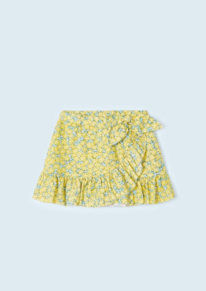 girls jersey floral wrap skirt