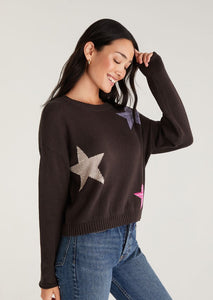 star marled crew sweater