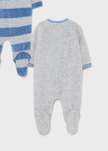 Load image into Gallery viewer, baby boy velour footie - dino
