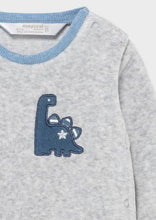 Load image into Gallery viewer, baby boy velour footie - dino
