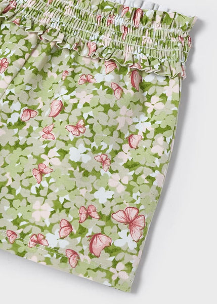 girls smock waist jersey short-print