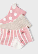 Load image into Gallery viewer, baby 3 pink &amp; gold socks set
