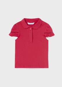 mini girl scallop polo tee