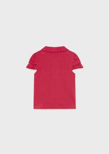 mini girl scallop polo tee