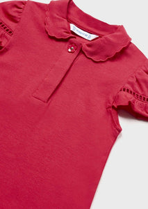 mini girl scallop polo tee