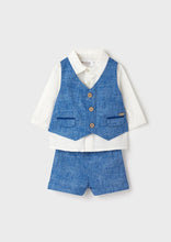 Load image into Gallery viewer, baby boys vest, shirt &amp; shorts
