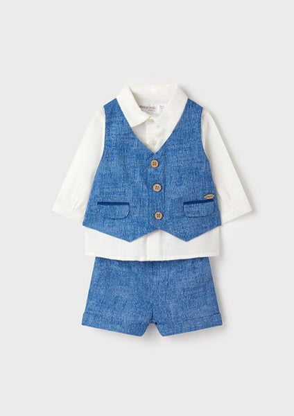 baby boys vest, shirt & shorts