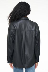 faux leather oversized shacket