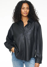 Load image into Gallery viewer, women faux leather oversized shacket
