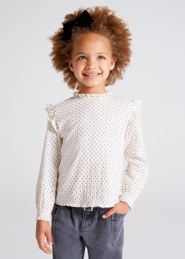 girls textured dots knit top