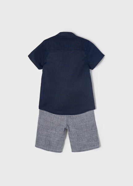 boys 2 pc shirt & check short set
