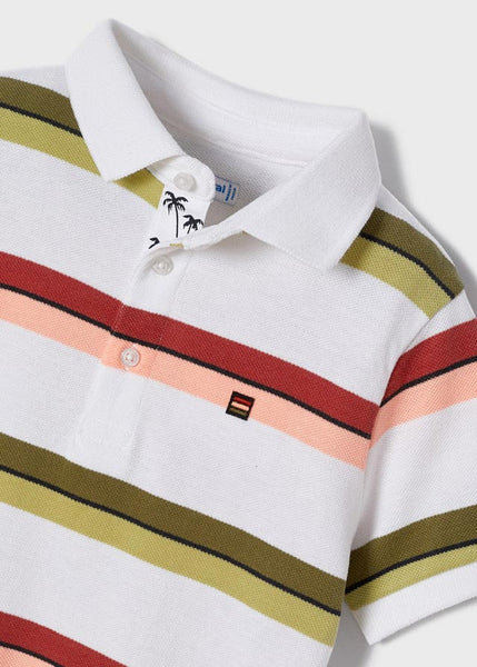 boys retro stripe short sleeve polo
