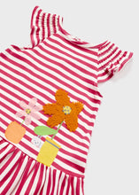 Load image into Gallery viewer, mini girl stripe flowers tshirt dress
