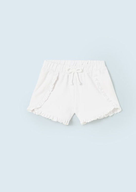 mini girl frill trim jersey shorts
