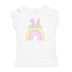 girls rainbow bunny tee