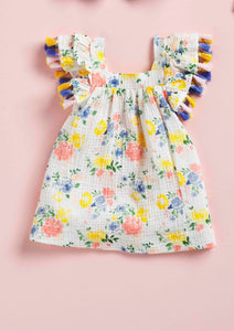 toddler floral tassel dress