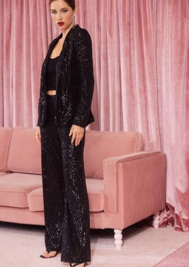 sequin slit flare pant
