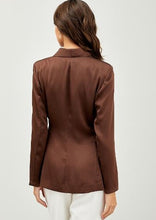 Load image into Gallery viewer, satin side wrap blazer

