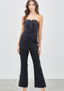 strapless wide leg jumpsuit