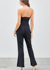 strapless wide leg jumpsuit