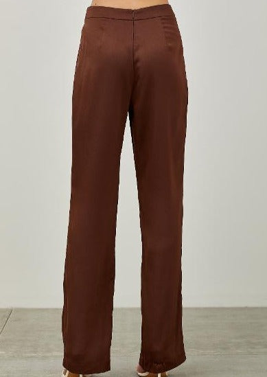 satin hiwaist pant
