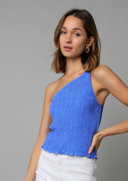 smocked halter top