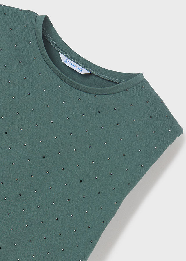 girls studded shoulder pad tank