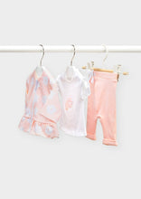 Load image into Gallery viewer, baby 3 piece flower zip, tee &amp; pant
