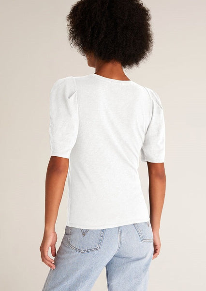 puff sleeve slub tee