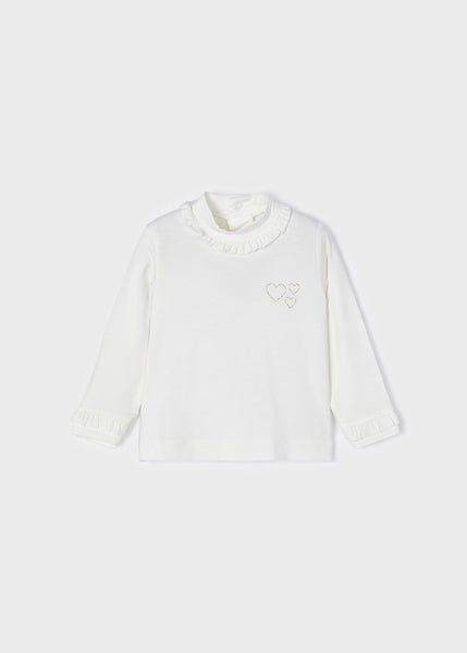 girls ruffle mock neck top