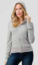 Load image into Gallery viewer, rib hoodie zip jacket
