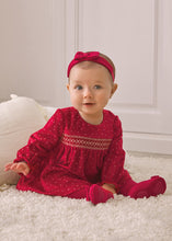 Load image into Gallery viewer, baby girls red velour dot dress
