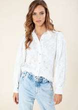 Load image into Gallery viewer, long sleeve eyelet blouse
