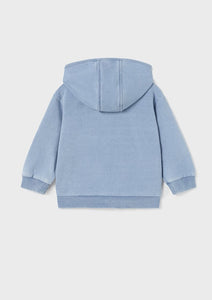 mini boy zip knit denim hoodie