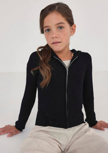 tween hooded zip cardigan