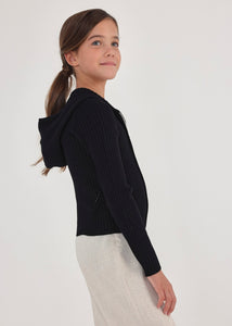 tween hooded zip cardigan